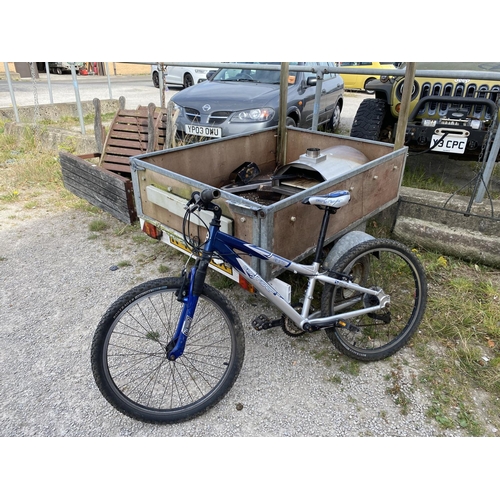 462 - Open top trailer 82H 140W 135D, Gary Fisher 'Tyro' mountain bike, etc.