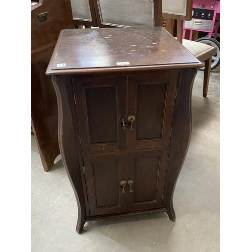 55 - Victorian mahogany 4 door music cupboard 80H 48W 51D