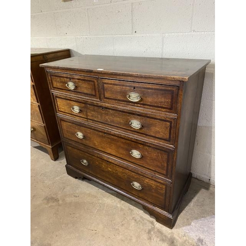 65 - George III oak chest of drawers 106H 108W 50D