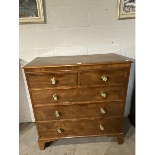 71 - 19th century mahogany chest of drawers 110H 106W 48D