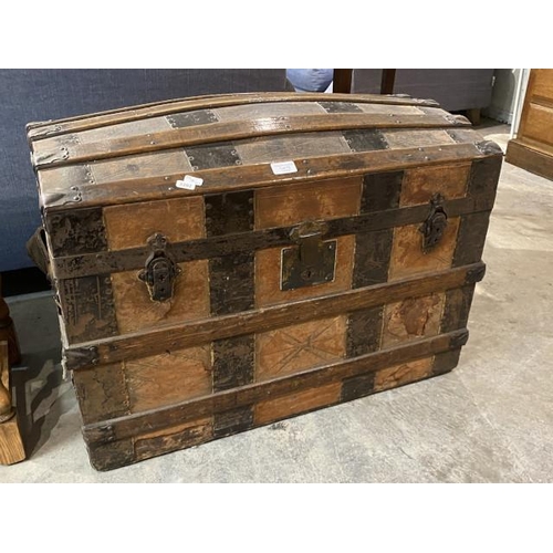 75 - Victorian dome top Steamer trunk 54H 76W 43D