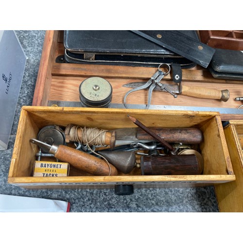 205 - Vintage drawing office chest & equipment containing tools inc. callipers, precision squares, Chester... 