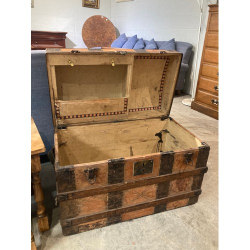 35 - Victorian dome top Steamer trunk 54H 76W 43D