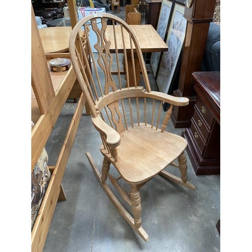 110 - Pine farmhouse kitchen Windsor rocking chair 65W