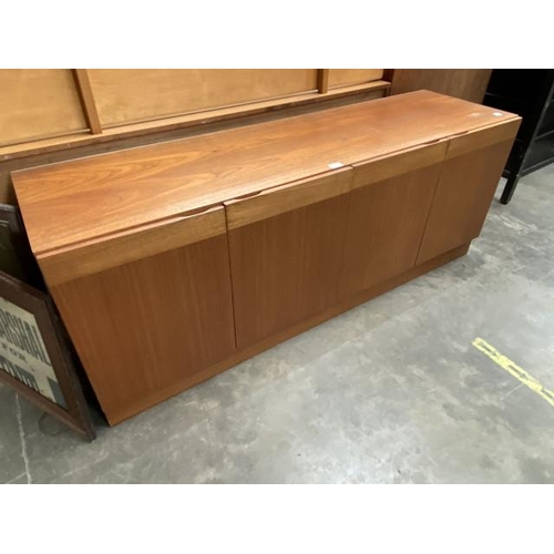 123 - Mid century teak four door sideboard 62H 160W 45D