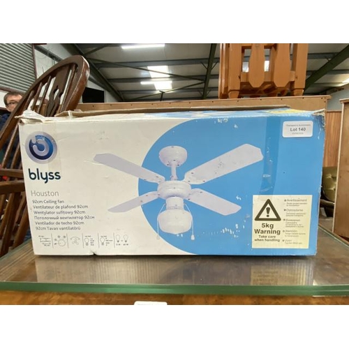 140 - Blyss 'Houston' 92cm ceiling fan (new)