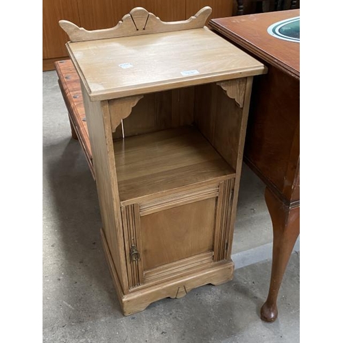 151 - Victorian satinwood bedside table 82H 40W 33D