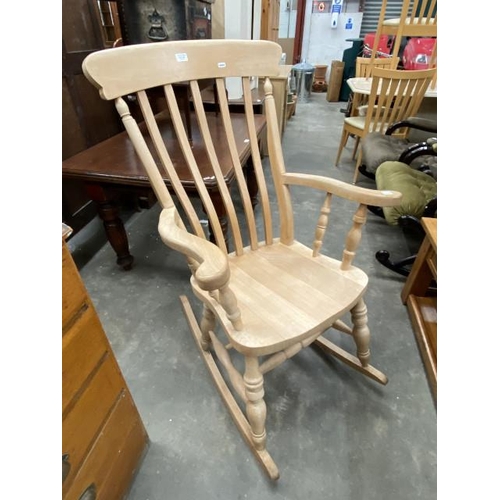 162 - Pine farmhouse kitchen rocking chair 66W