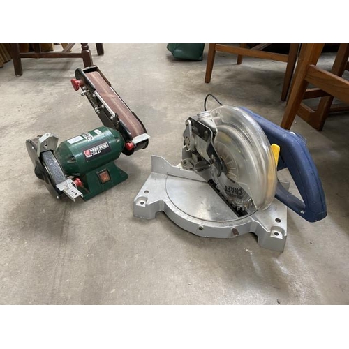 23 - Parkside PSDS 240 A1 bench grinder returned faulty  & a Power Craft JIX-JF2A-210 (240V 1300W) chop s... 