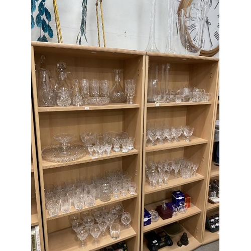 306 - Extensive collection of cut & crystal glassware inc. 3 Masonic engraved firing glasses, Brierley, St... 