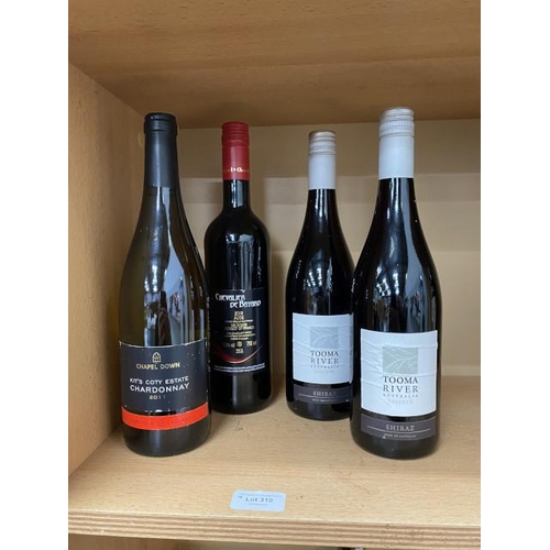 310 - Chapel Down, Tenterden Kit's Coty Estate Chardonnay 2011 75cl, Tooma River Australia reserve Shiraz ... 