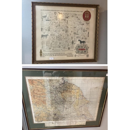 317 - Framed Medieval Yorkshire map no. 504 of an edition of 571 to celebrate the Roman foundation of York... 