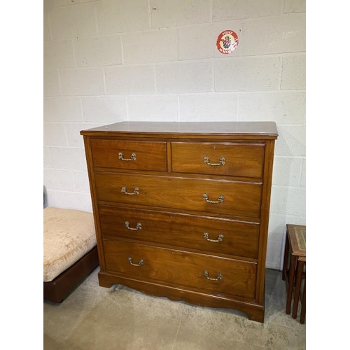 32 - Victorian mahogany two over three chest of drawers with brass handles 122H 122W 58D