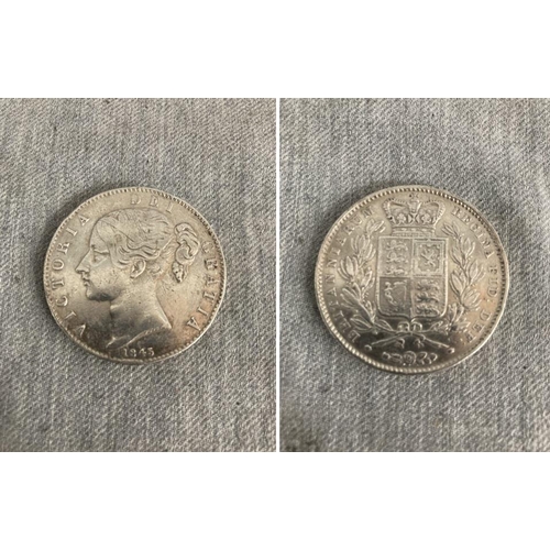 349 - Victoria 1845 silver crown