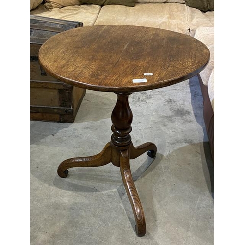 36 - George lll oak tripod table 69H 59cm diameter