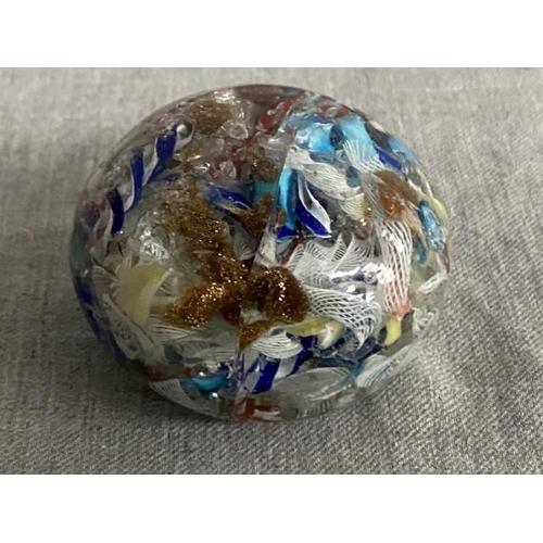 363 - Victorian scrambled Millefiori glass paperweight