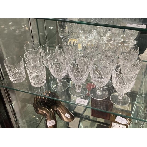 391 - Set of 12 Waterford 'Colleen' goblets & 5 Waterford 'Lismore' whisky tumblers