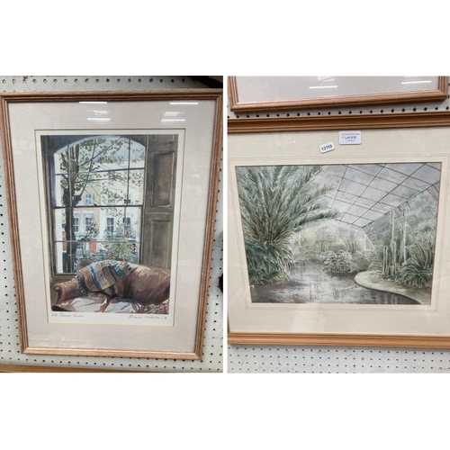 418 - Framed pencil signed Annie Williams 'Late Summer Window' print 52x39cm & a framed signed Susan Dalby... 