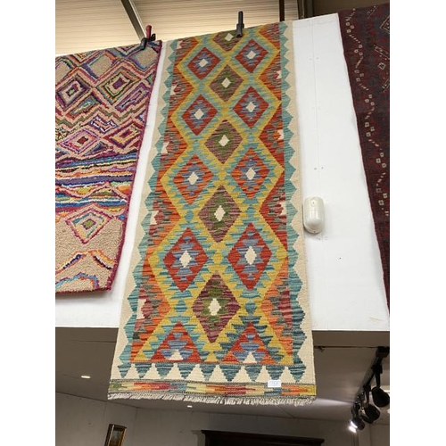 48 - Chobi Kilim Runner 198cm x 64cm