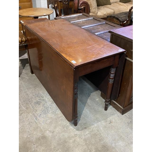 50 - Victorian mahogany kitchen table 72H 114W 77D