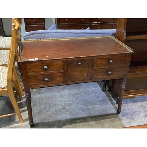 57 - Victorian mahogany ladies writing desk 74H 102W 50D