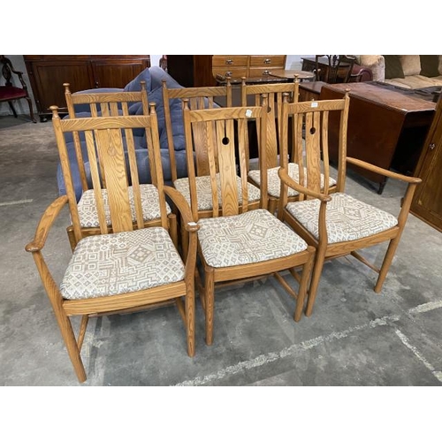 58 - 6 Ercol ‘Stoner’ elm dining chairs including 2 carvers