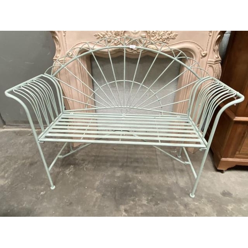 77 - Contemporary metal folding garden bench 126W (new)