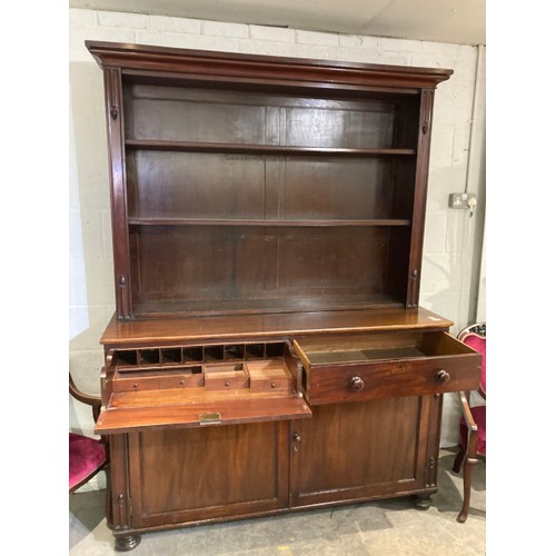 55 - 19th century mahogany secretaire bookcase/dresser 210H 157W 49D