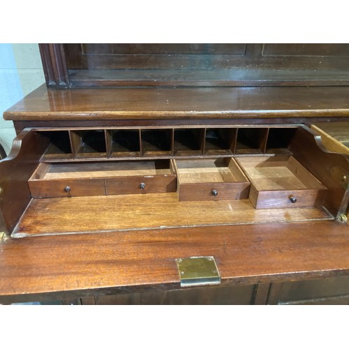 55 - 19th century mahogany secretaire bookcase/dresser 210H 157W 49D