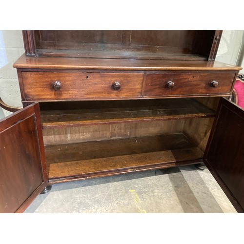 55 - 19th century mahogany secretaire bookcase/dresser 210H 157W 49D