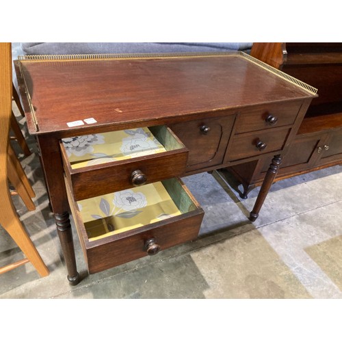 57 - Victorian mahogany ladies writing desk 74H 102W 50D