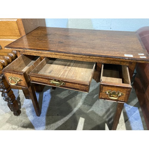 40 - 18th century oak and mahogany cross banded Lowboy 81H 68W 44D