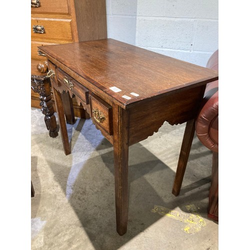 40 - 18th century oak and mahogany cross banded Lowboy 81H 68W 44D