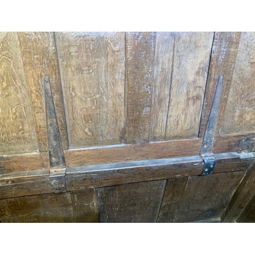 43 - 18th century oak coffer 64H 122W 56D with one key