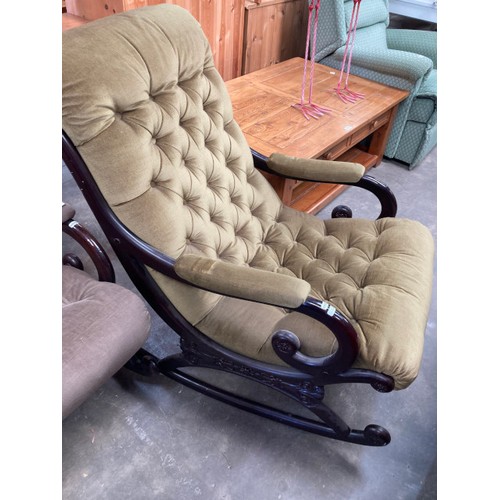 171 - 2 button back Chesterfield style rocking chairs 65W