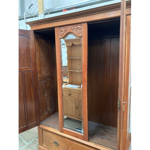 78 - Edwardian satinwood wardrobe 200H 132W 45D