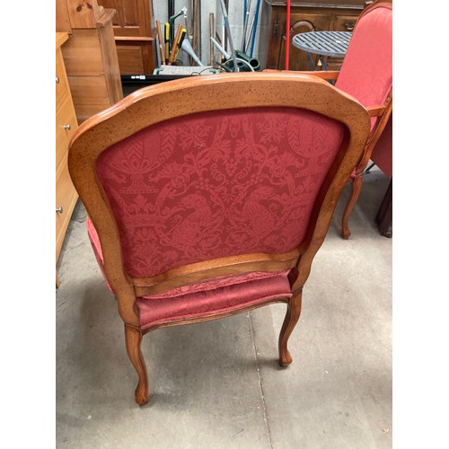 109 - Pair of French style mahogany framed armchairs 64W