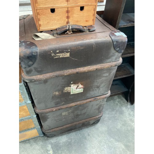 158 - Assorted storage boxes including Ericsson LM, Vintage accounts/records cabinet (in various sizes), p... 