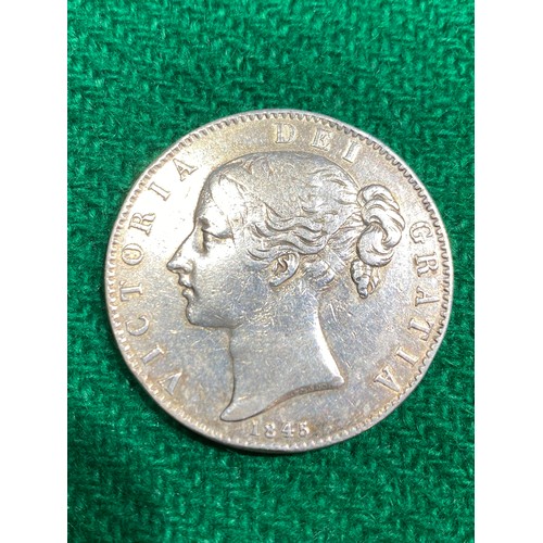 349 - Victoria 1845 silver crown