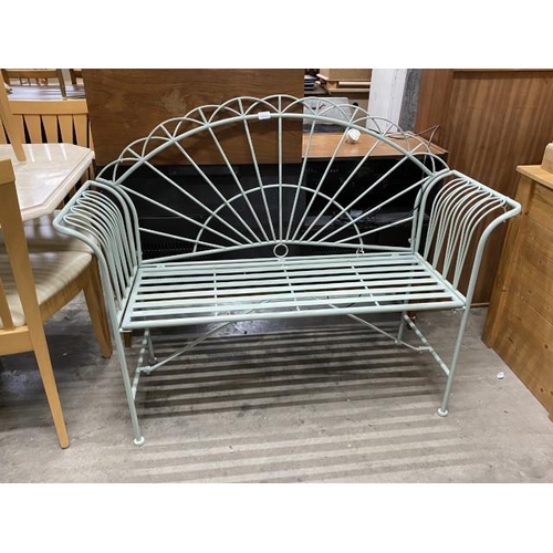 101 - Contemporary metal folding garden bench 126W (new)