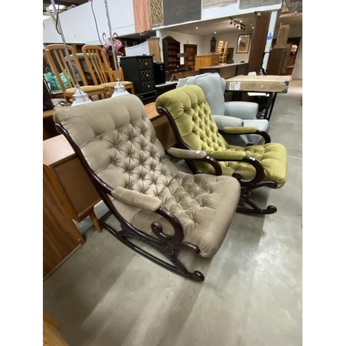 103 - 2 button back Chesterfield style rocking chairs 65W