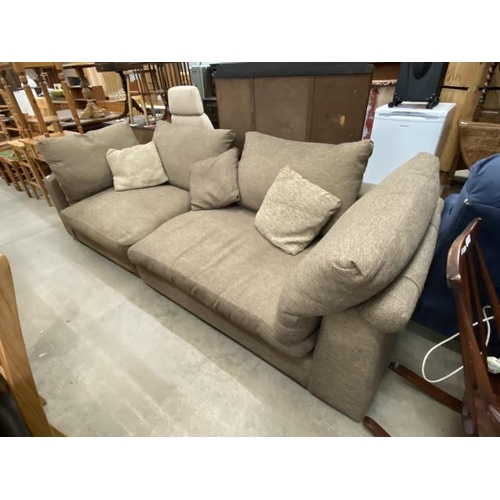 145 - Contemporary camel coloured linen effect settee 270W