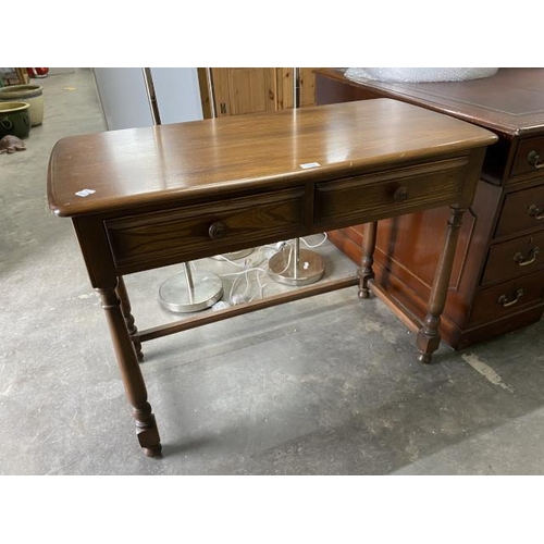 16 - Golden Dawn 'Ercol' two drawer console table 75H 102W 48D