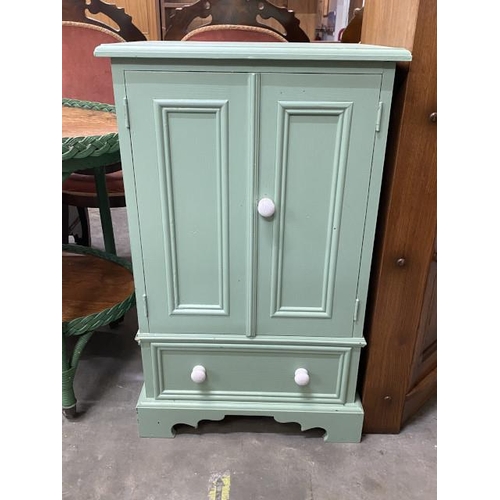 163 - Painted pine two door cupboard 93H 58W 46D