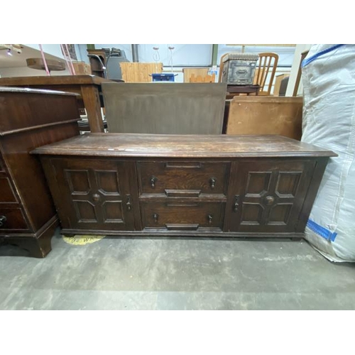 168 - Jacobean style oak sideboard 52H 138W 42D