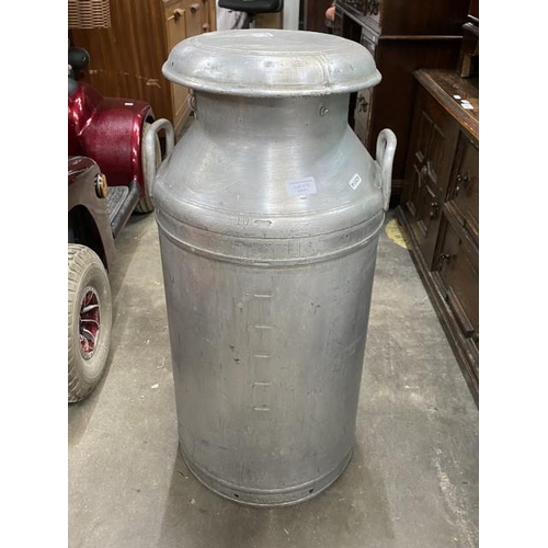 173 - Grundy (Teddington) Ltd vintage aluminium milk churn with lid 73H