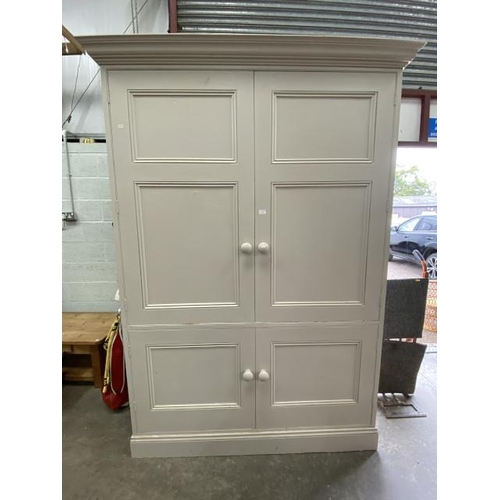 178 - Painted pine four door cupboard (will require shelves) 233H 156W 75D