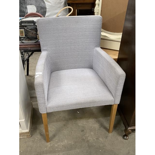 193 - Italian grey upholstered bedroom chair 60W