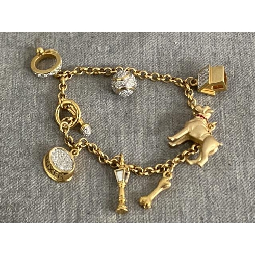 266 - Danbury Mint 'Boxer Dog' charm bracelet (20cm length)