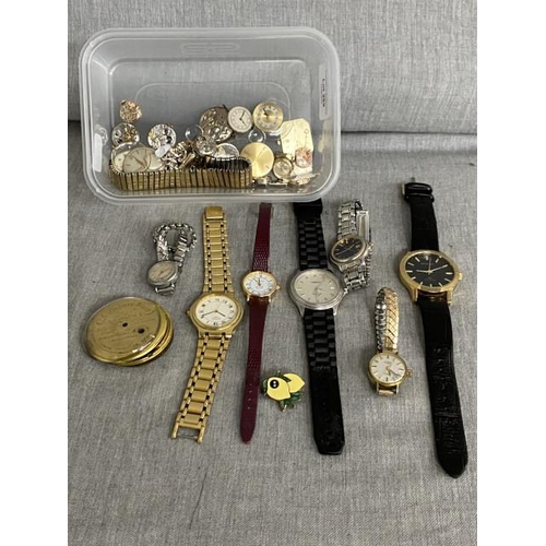 269 - Box of assorted watches and watch movements including Tissot, Rotary, Sekonda etc (all sold as seen)